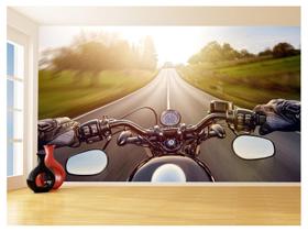Papel De Parede 3D Moto Esporte Viagem Estrada 3,5M Bkm89