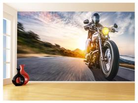 Papel De Parede 3D Moto Esporte Viagem Estrada 3,5M Bkm91