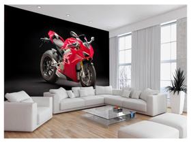 Papel De Parede 3D Moto Sportbike Vermelha Super 3,5M Bkm62