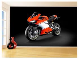 Papel De Parede 3D Moto Sportbike Vermelha Super 3,5M Bkm63