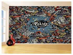 Papel De Parede 3D Musica Music Arte Colorido 3,5M Mus95