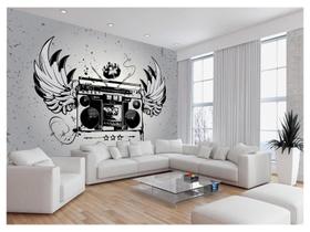 Papel De Parede 3D Musica Toca Fita Retrô Tape 3,5M Mus39 Papel De Parede 3D Musica Toca Fita Retrô Tape 3,5M Mus39