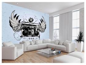 Papel De Parede 3D Musica Toca Fita Retrô Tape 3,5M Mus42 Papel De Parede 3D Musica Toca Fita Retrô Tape 3,5M Mus42