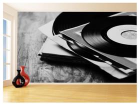 Papel De Parede 3D Musica Vinil Antigos Retrô 3,5M Mus64