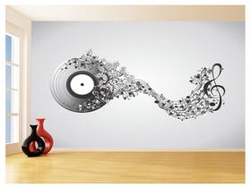 Papel De Parede 3D Musica Vinil Notas Musicais 3,5M Mus58