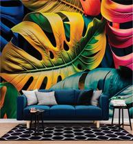 Papel de Parede 3D Painel 2,5M Costela de adão Decorado Folhagem Auto Colante Vinílico Lavável