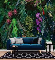 Papel de Parede 3D Painel 2,5M Folhas Flores Decorada Adesivo realista Lavável Auto Colante