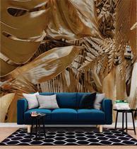 Papel de Parede 3D Painel 2,5M Folhas Floresta Dourada Vinil Folhagem Auto Colante Vinílico Lavável Papel de Parede 3D Painel 2,5M Folhas Floresta Dourada Vinil Folhagem Auto Colante Vinílico Lavável