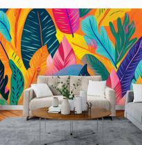 Papel de Parede 3D Painel 3M Folha Bananeira Decorada Jadim Realista Auto Colante Lavável