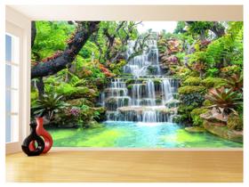 Papel De Parede 3D Paisagem Cachoeira Florestas 3,5M Nch218 - Você Decora