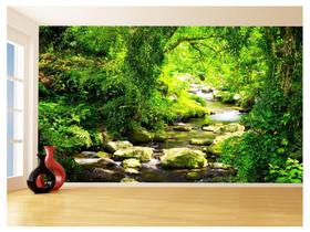 Papel De Parede 3D Paisagem Cachoeira Florestas 3,5M Nch224