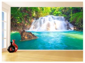 Papel De Parede 3D Paisagem Cachoeira Florestas 3,5M Nch230