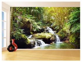 Papel De Parede 3D Paisagem Cachoeira Florestas 3,5M Nch233