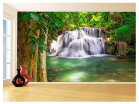 Papel De Parede 3D Paisagem Cachoeira Florestas 3,5M Nch234