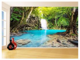 Papel De Parede 3D Paisagem Cachoeira Florestas 3,5M Nch235