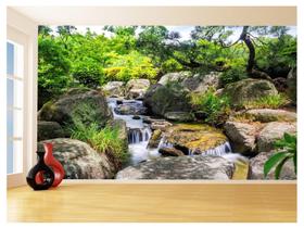 Papel De Parede 3D Paisagem Cachoeira Florestas 3,5M Nch238