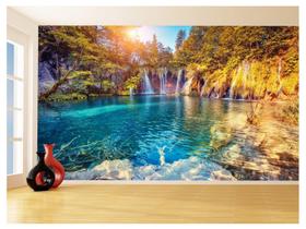 Papel De Parede 3D Paisagem Cachoeira Florestas 3,5M Nch242