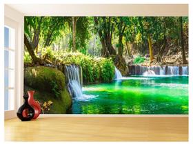 Papel De Parede 3D Paisagem Cachoeira Florestas 3,5M Nch251