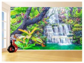 Papel De Parede 3D Paisagem Cachoeira Florestas 3,5M Nch259