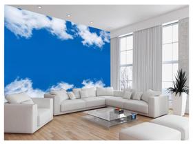 Papel De Parede 3D Paisagem Céu ul Nuvens 3,5M Nsk115