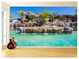 Papel De Parede 3D Praia Mar Paisagem Céu Azul 3,5M Npr328