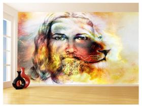Papel De Parede 3D Religioso Jesus Leão De Judá 3,5M Rl82 - Você Decora