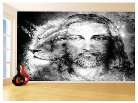 Papel De Parede 3D Religioso Jesus Leão De Judá 3,5M Rl88