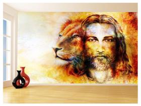 Papel De Parede 3D Religioso Jesus Leão De Judá 3,5M Rl89 - Você Decora
