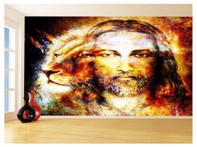 Papel De Parede 3D Religioso Jesus Leão De Judá 3,5M Rl90 - Você Decora