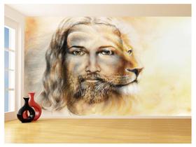 Papel De Parede 3D Religioso Jesus Leão De Judá 3,5M Rl92