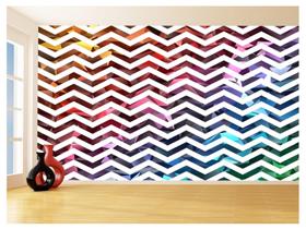 Papel De Parede 3D Sala Chevron Zig Zag Listras 3,5M Zig126