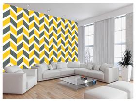 Papel De Parede 3D Sala Chevron Zig Zag Listras 3,5M Zig28