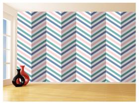 Papel De Parede 3D Sala Chevron Zig Zag Listras 3,5M Zig39