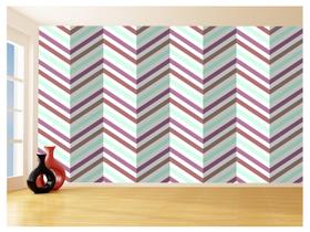 Papel De Parede 3D Sala Chevron Zig Zag Listras 3,5M Zig40