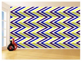 Papel De Parede 3D Sala Chevron Zig Zag Listras 3,5M Zig46