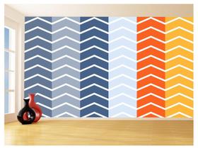 Papel De Parede 3D Sala Chevron Zig Zag Listras 3,5M Zig50