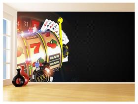 Papel De Parede 3D Salão De Jogos Cartas Poker 3,5M Jcs102