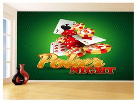 Papel De Parede 3D Salão De Jogos Cartas Poker 3,5M Jcs41