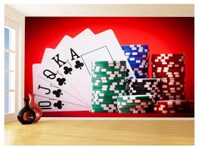 Papel De Parede 3D Salão De Jogos Cartas Poker 3,5M Jcs53