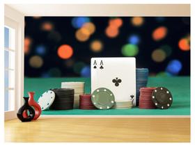 Papel De Parede 3D Salão De Jogos Cartas Poker 3,5M Jcs68