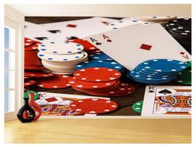 Papel De Parede 3D Salão De Jogos Cartas Poker 3,5M Jcs75