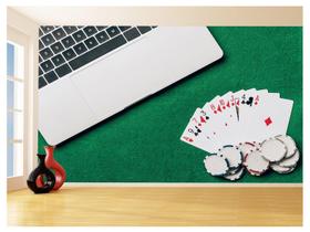 Papel De Parede 3D Salão De Jogos Cartas Poker 3,5M Jcs88