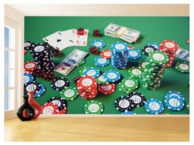 Papel De Parede 3D Salão De Jogos Cartas Poker 3,5M Jcs89