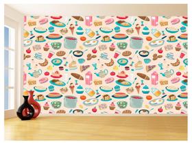 Papel De Parede 3D Textura Cozinha Café Comida 3,5M Txt194