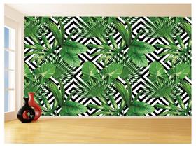 Papel De Parede 3D Textura Folhas Tropicais Mata 3,5M Txt59