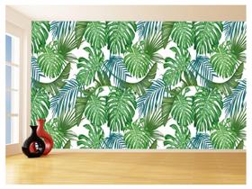 Papel De Parede 3D Textura Folhas Tropicais Mata 3,5M Txt64 Papel De Parede 3D Textura Folhas Tropicais Mata 3,5M Txt64