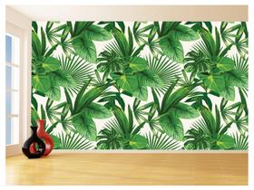 Papel De Parede 3D Textura Folhas Tropicais Mata 3,5M Txt70 Papel De Parede 3D Textura Folhas Tropicais Mata 3,5M Txt70