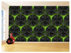 Papel De Parede 3D Textura Geométrico Verde Sala 3,5M Txt82