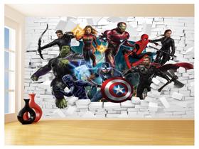 Papel De Parede 3D Vingadores Entrando Quarto 3,5M Nhma109