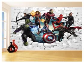 Papel De Parede 3D Vingadores Entrando Quarto 3,5M Nhma111